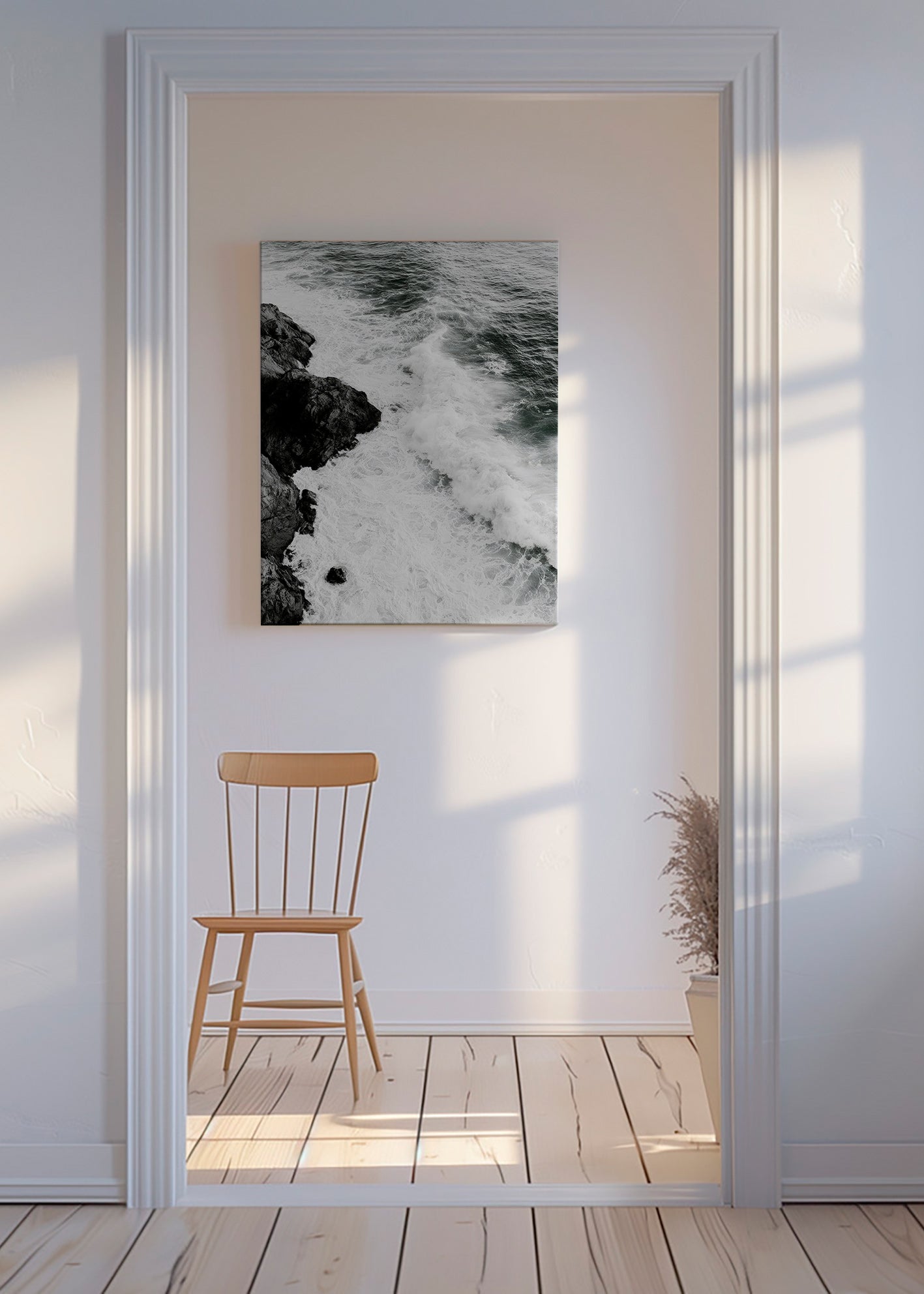 Landschap kunst: Atlantische rotsen in zwart-wit