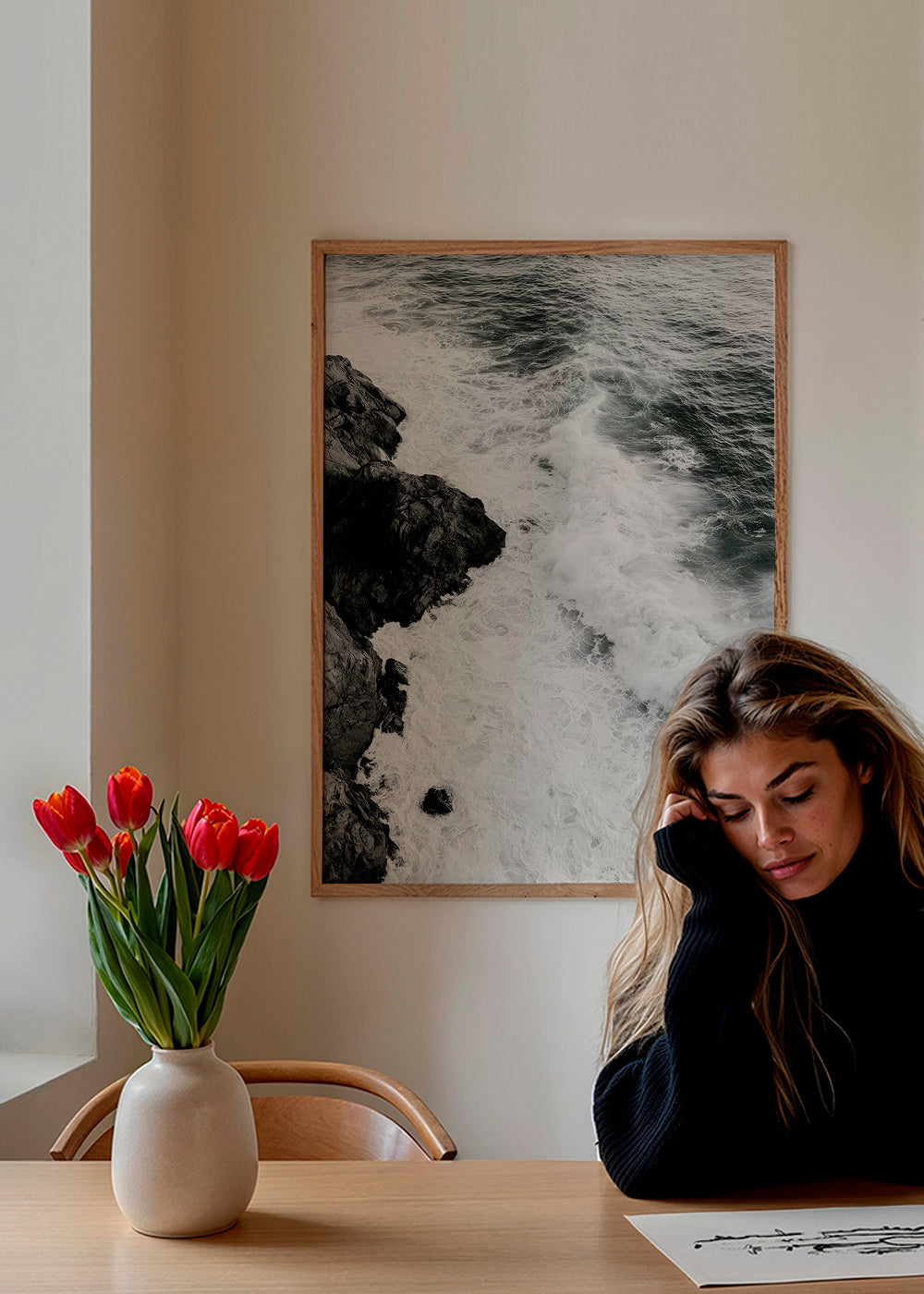 Landschap kunst: Atlantische rotsen in zwart-wit