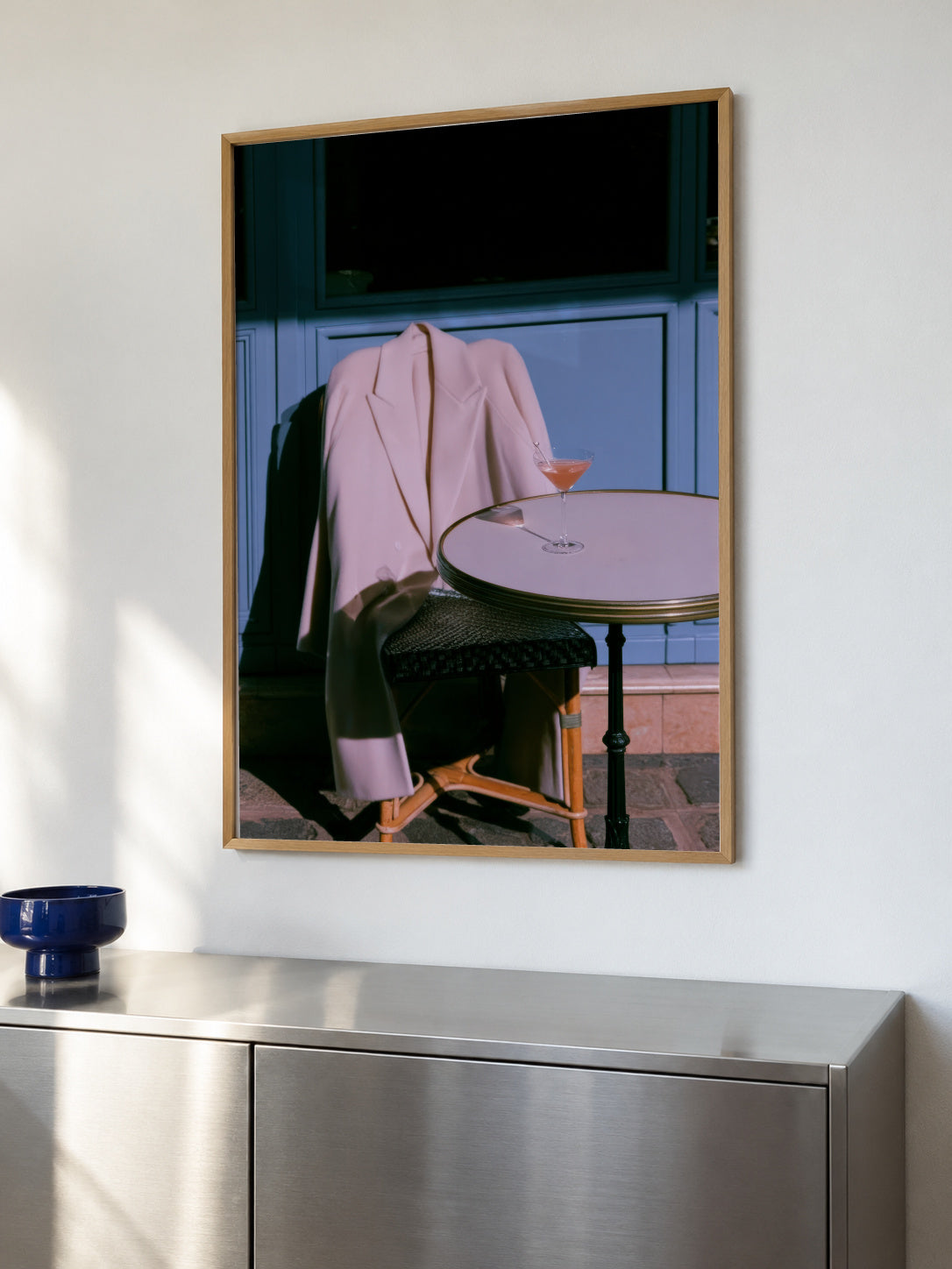 Pink Jacket - Framed poster in an interior