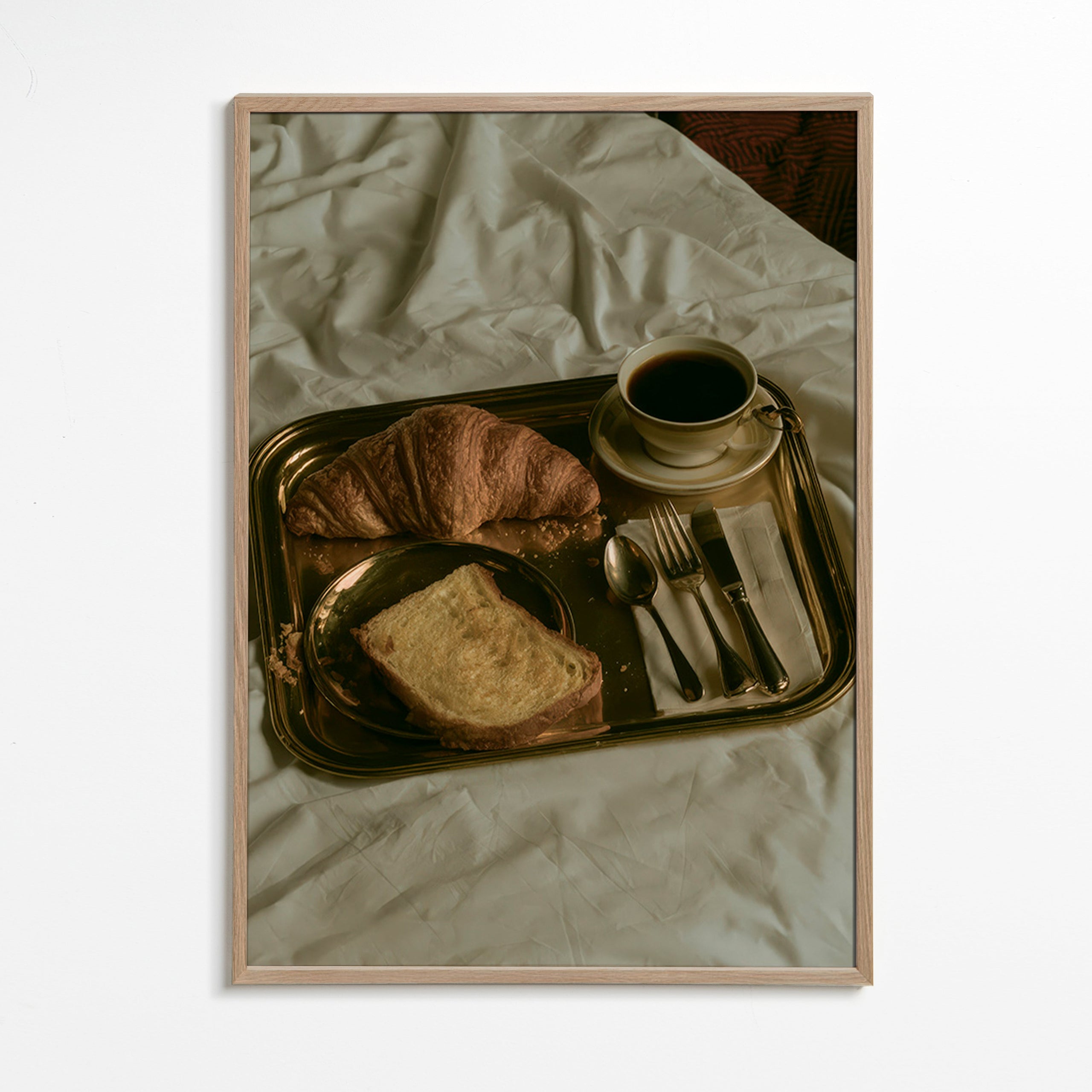 Keuken kunst met ontbijt op dienblad