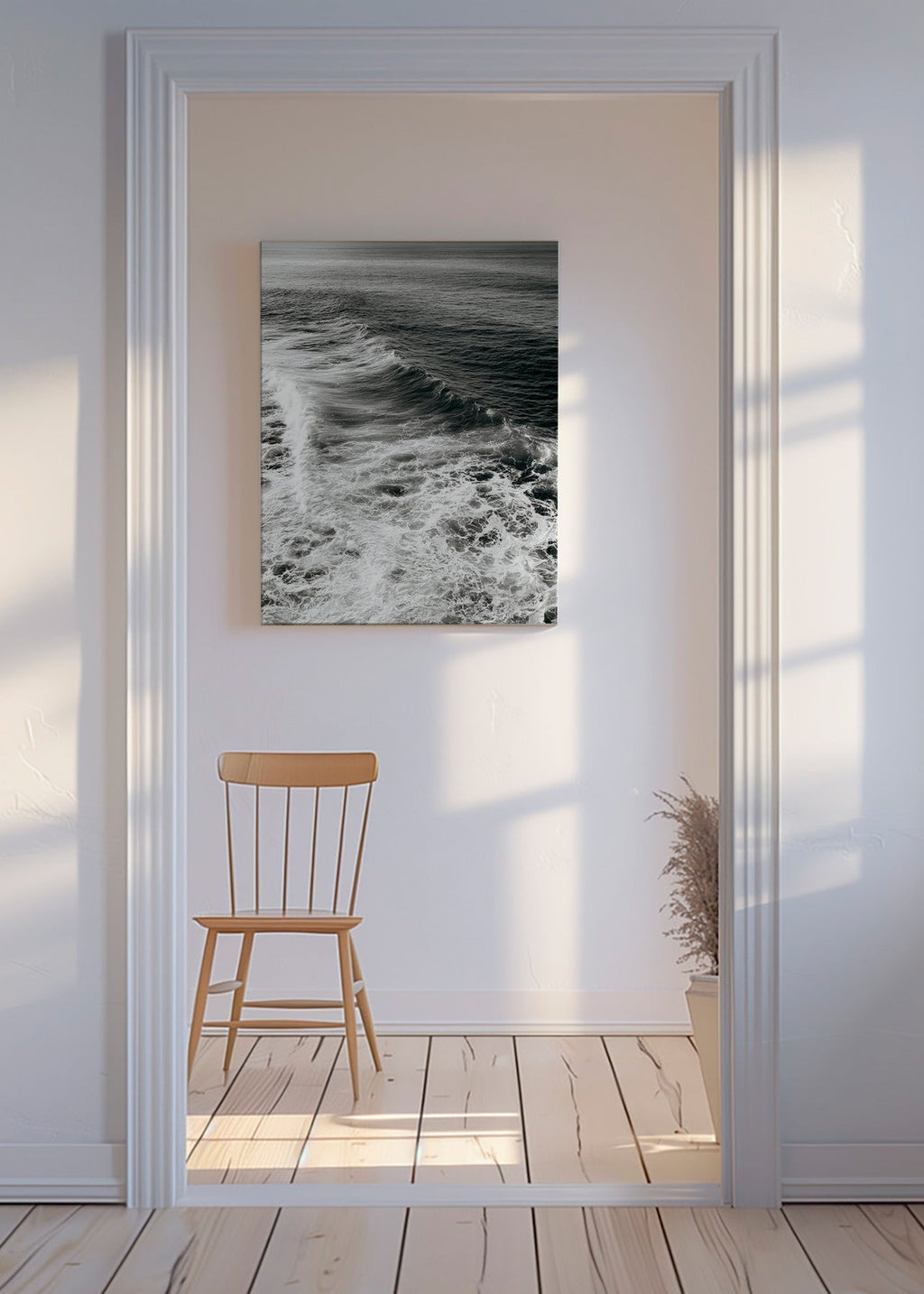 Fotografie van golven in zwart-wit