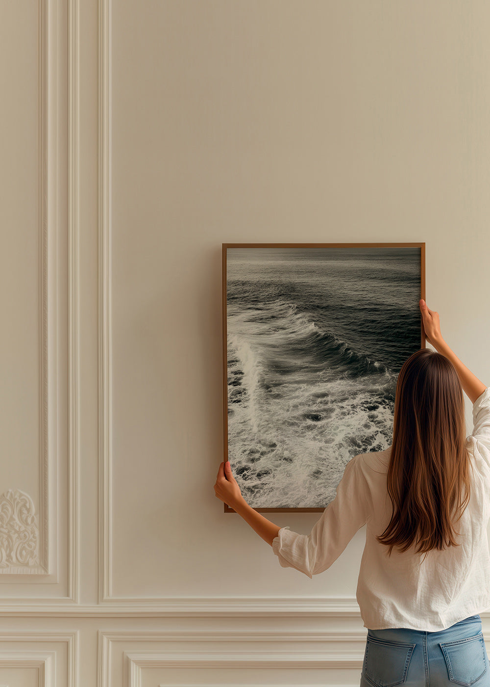 Fotografie van golven in zwart-wit