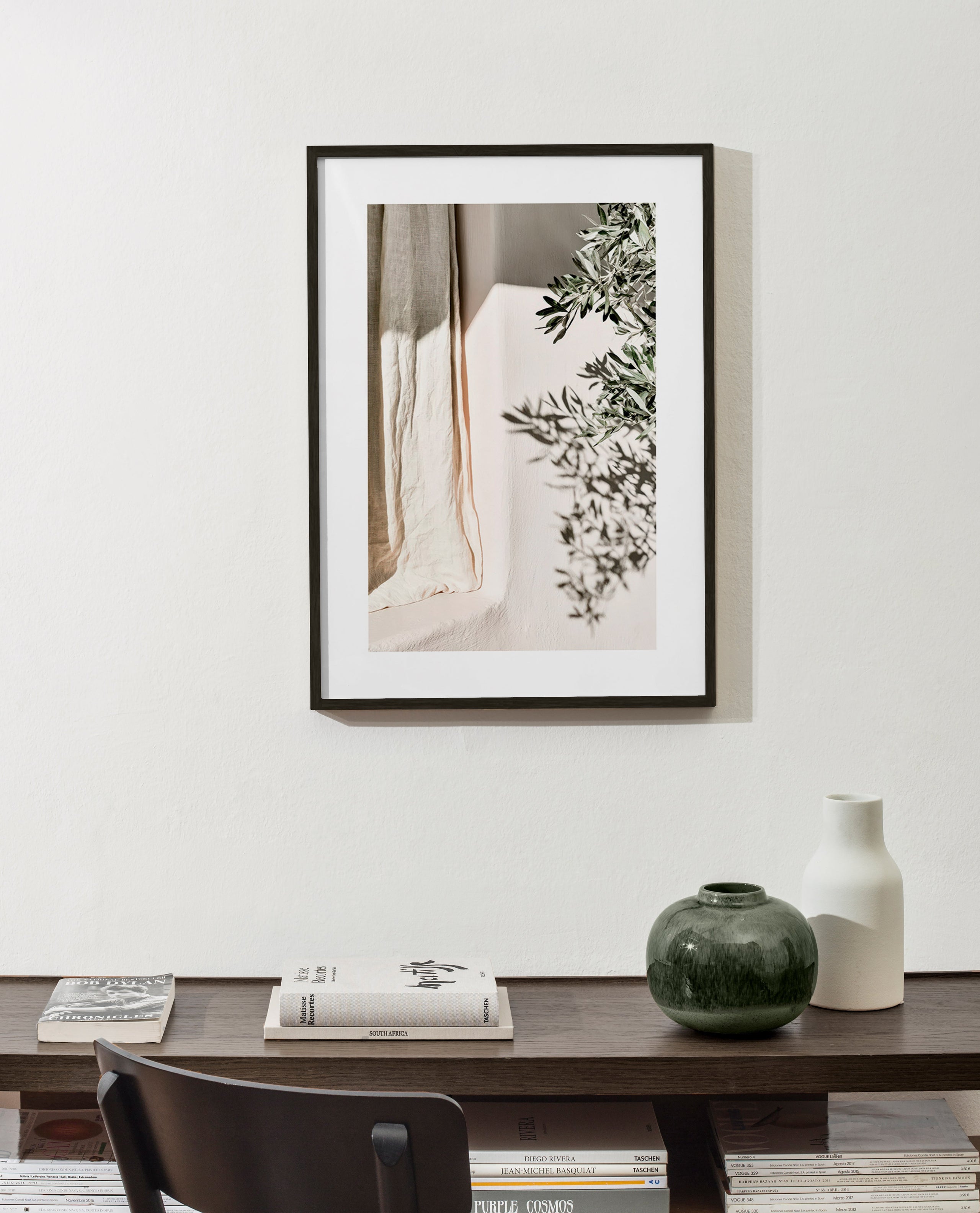 Botanische print linnen en olijftak