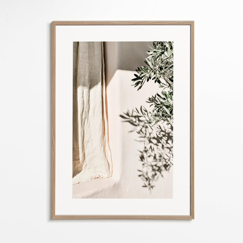 Botanische print linnen en olijftak