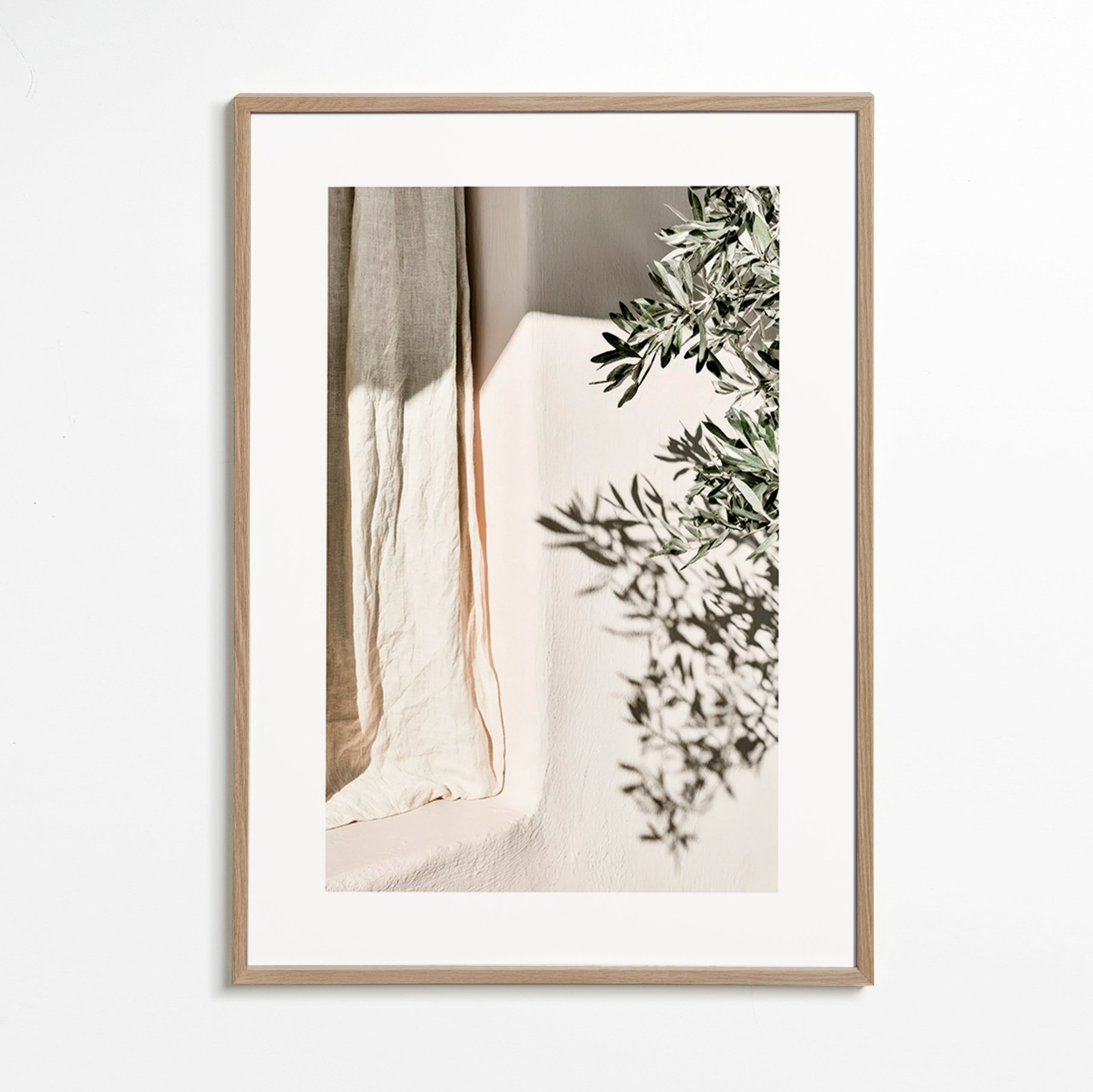 Botanische print linnen en olijftak