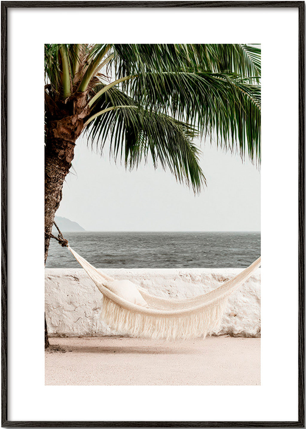 Landschapskunst met hangmat en palmboom