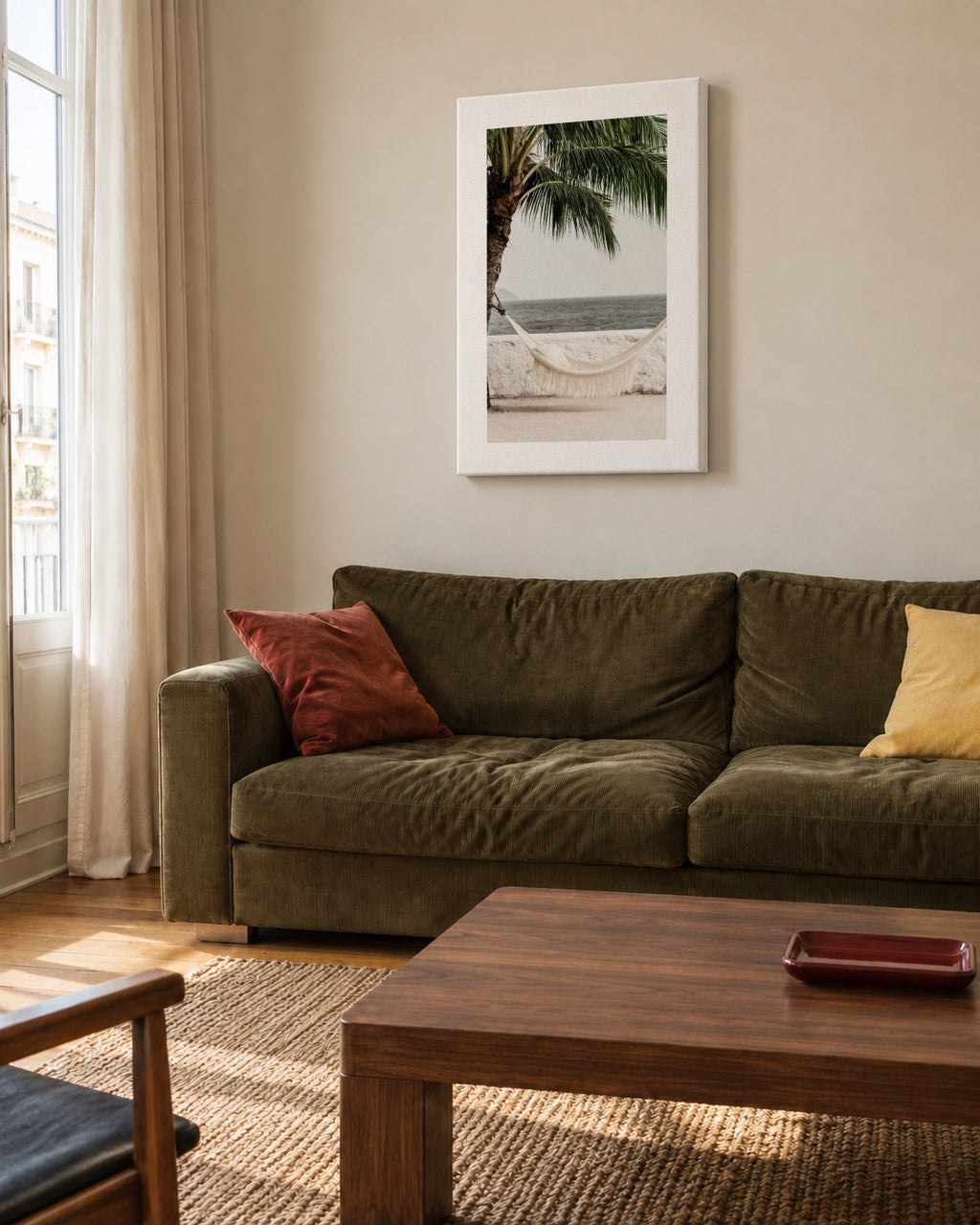 Palm Hammock - Unframed canvas in an interior
