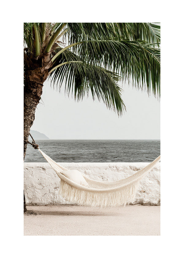 Landschapskunst met hangmat en palmboom