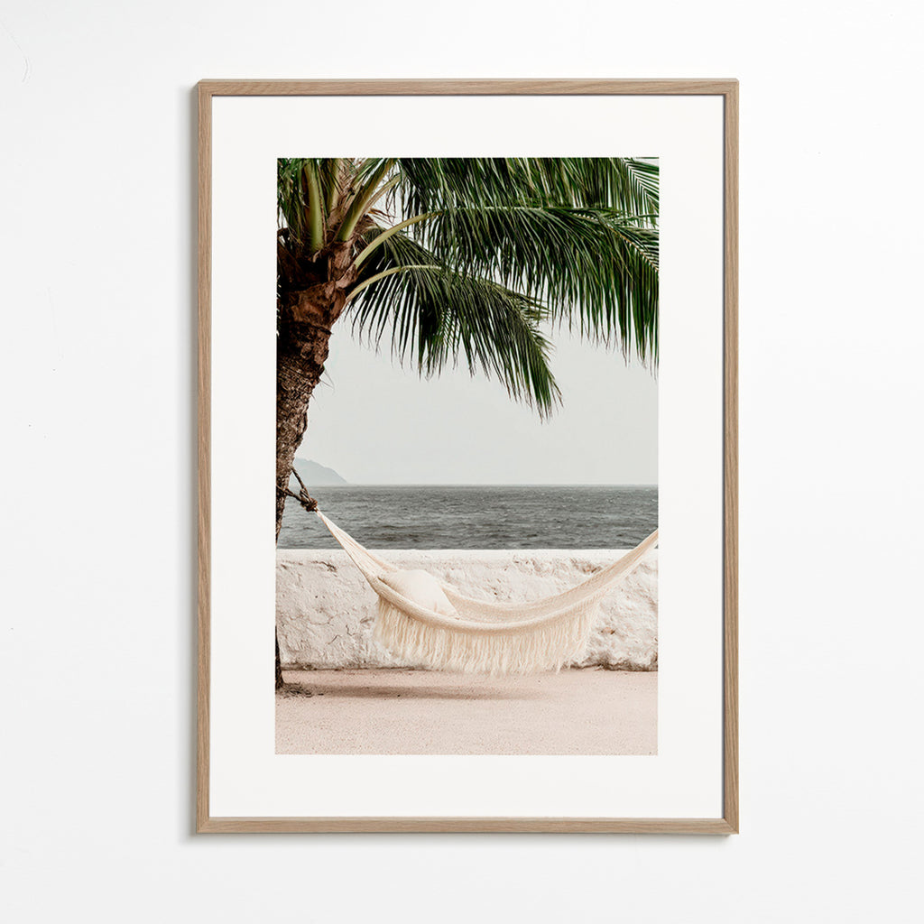 Landschapskunst met hangmat en palmboom