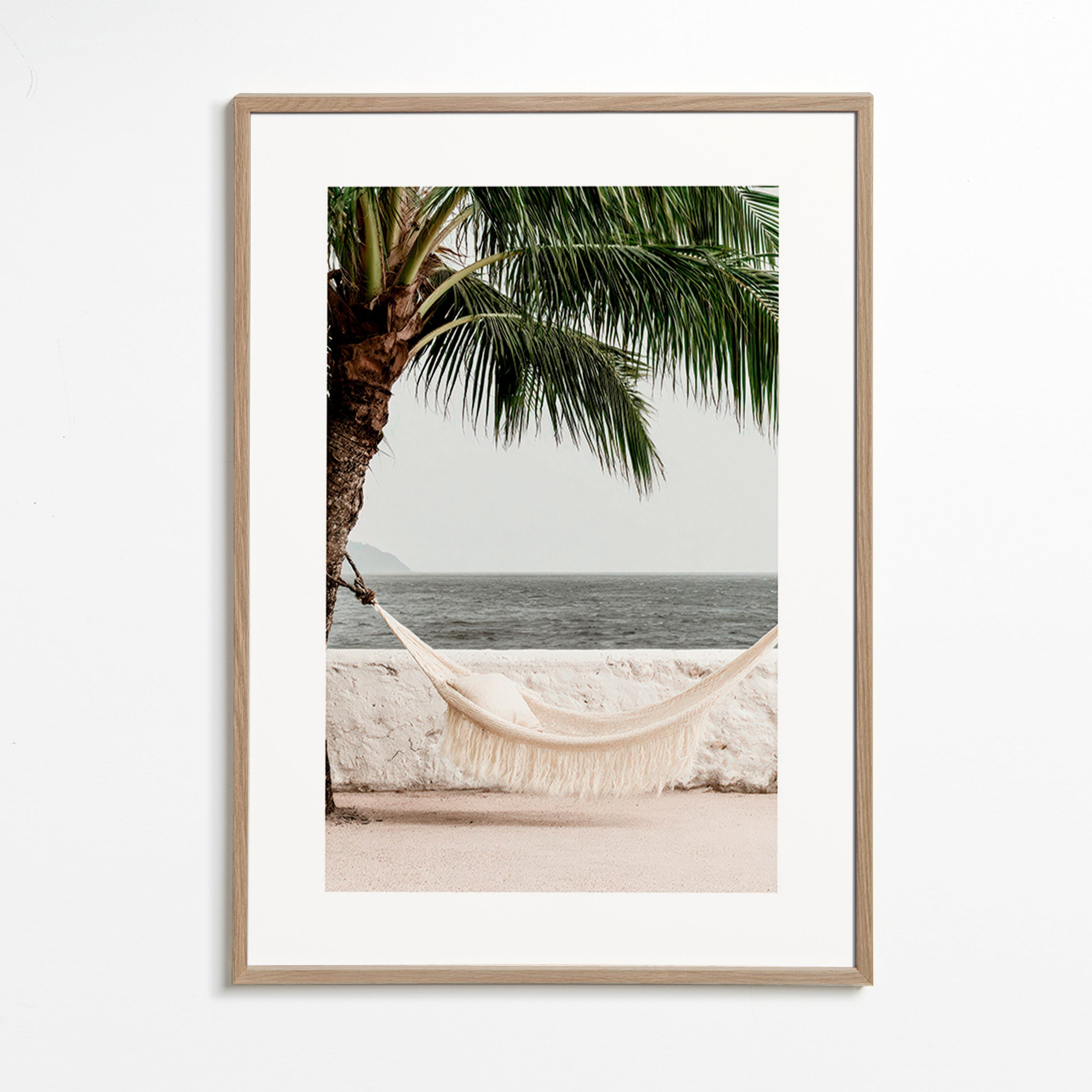 Landschapskunst met hangmat en palmboom