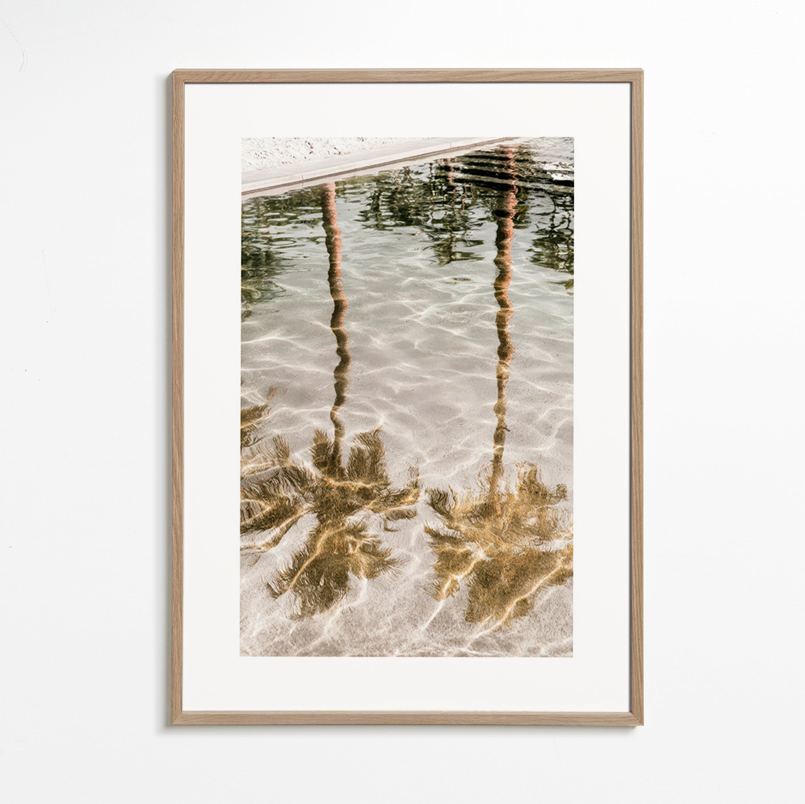 Landschap kunst met palmenreflecties