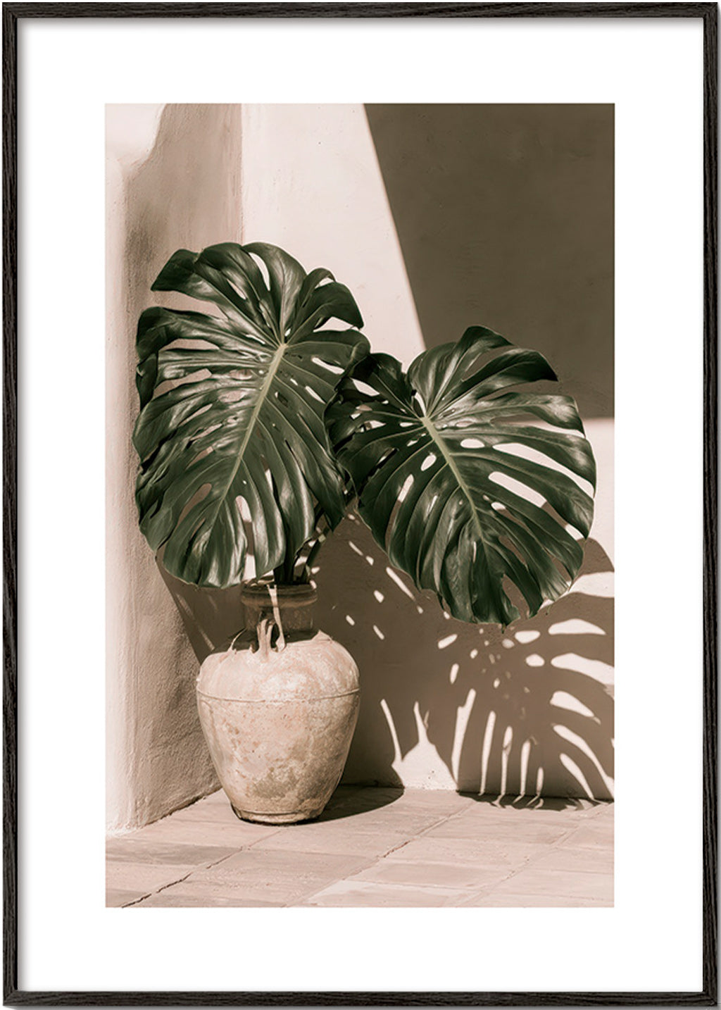 Botanische print Monstera in pot