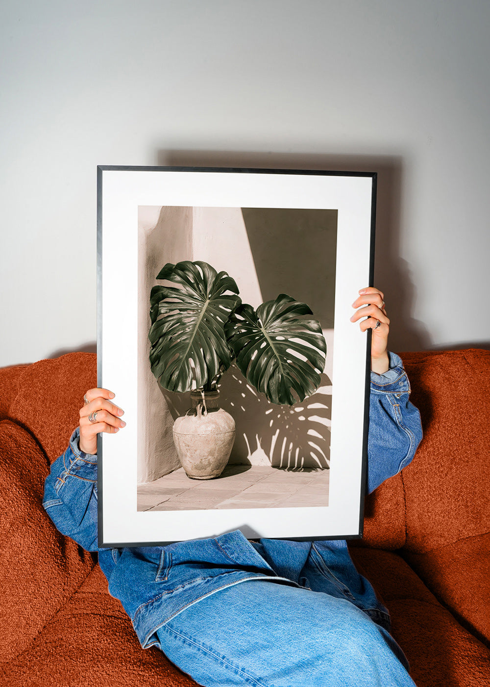 Botanische print Monstera in pot