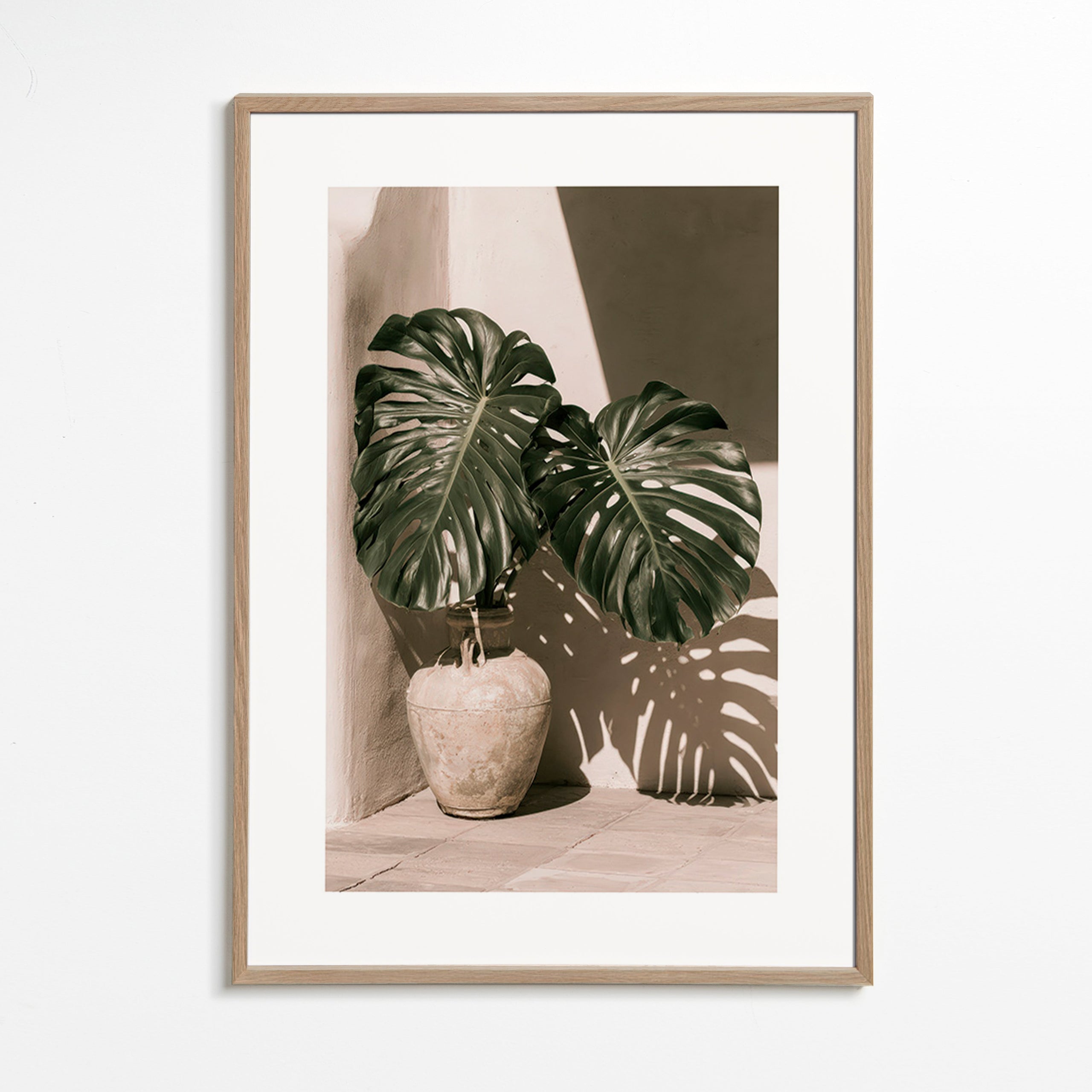 Botanische print Monstera in pot