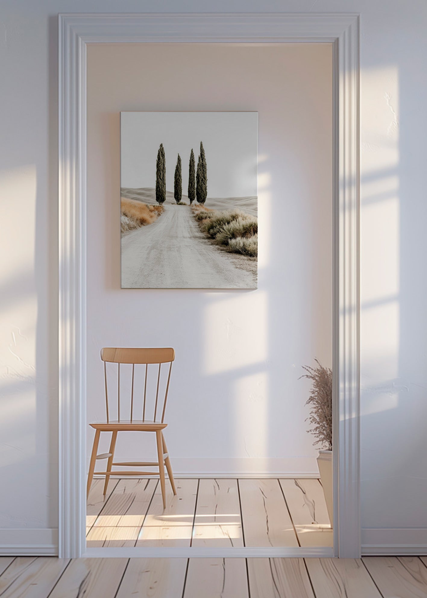 Landschap kunst met cipressenlaan