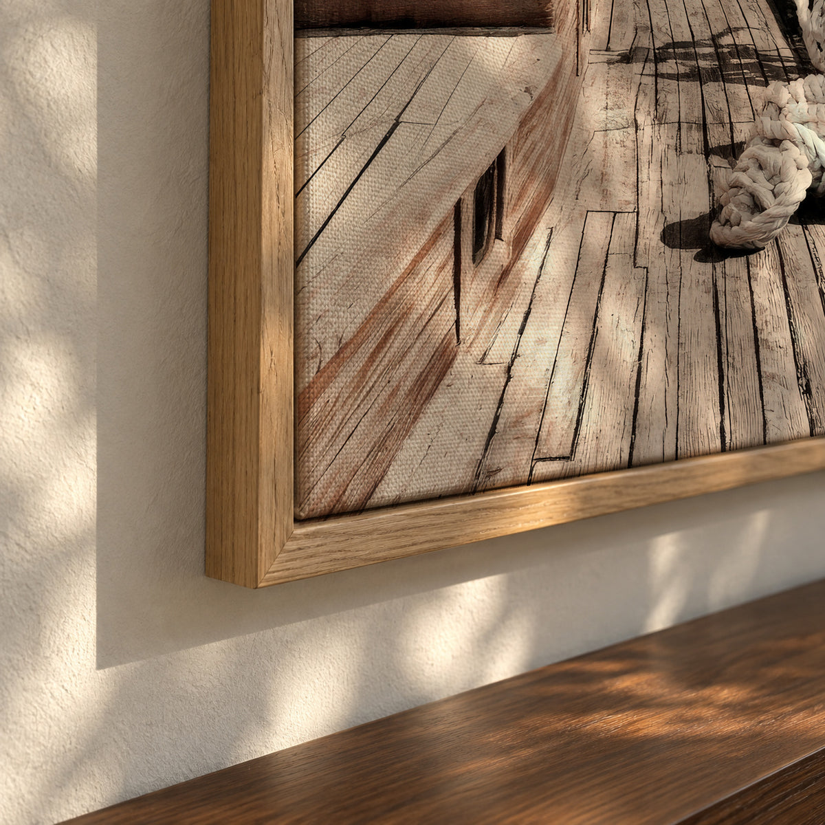 Sailing Morning - Framed canvas detail