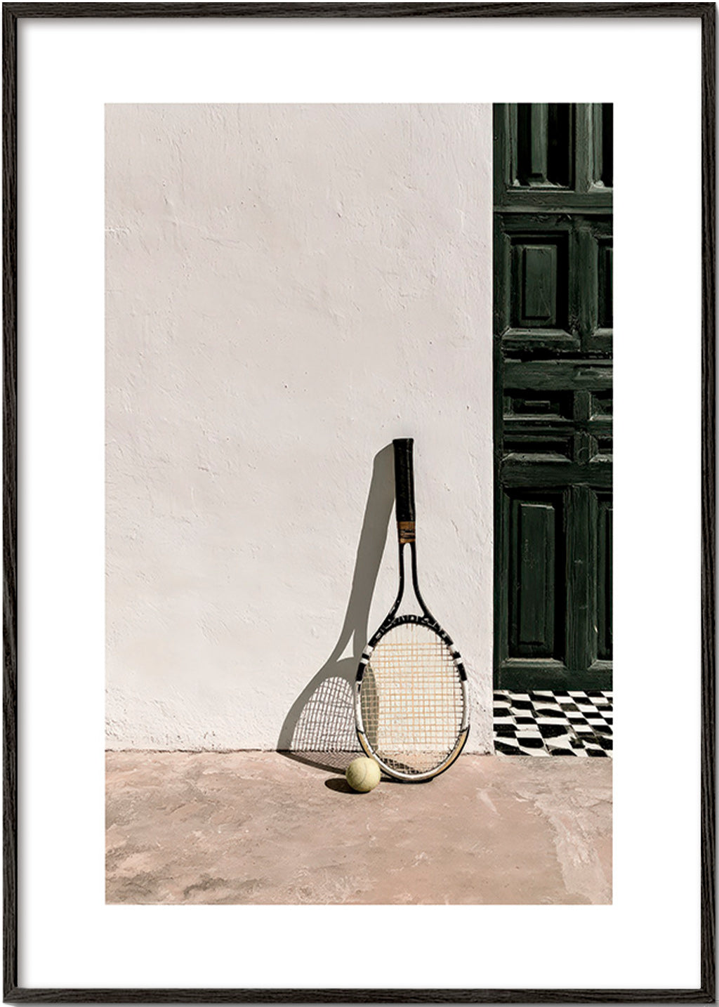 Sportkunst met tennisracket en bal
