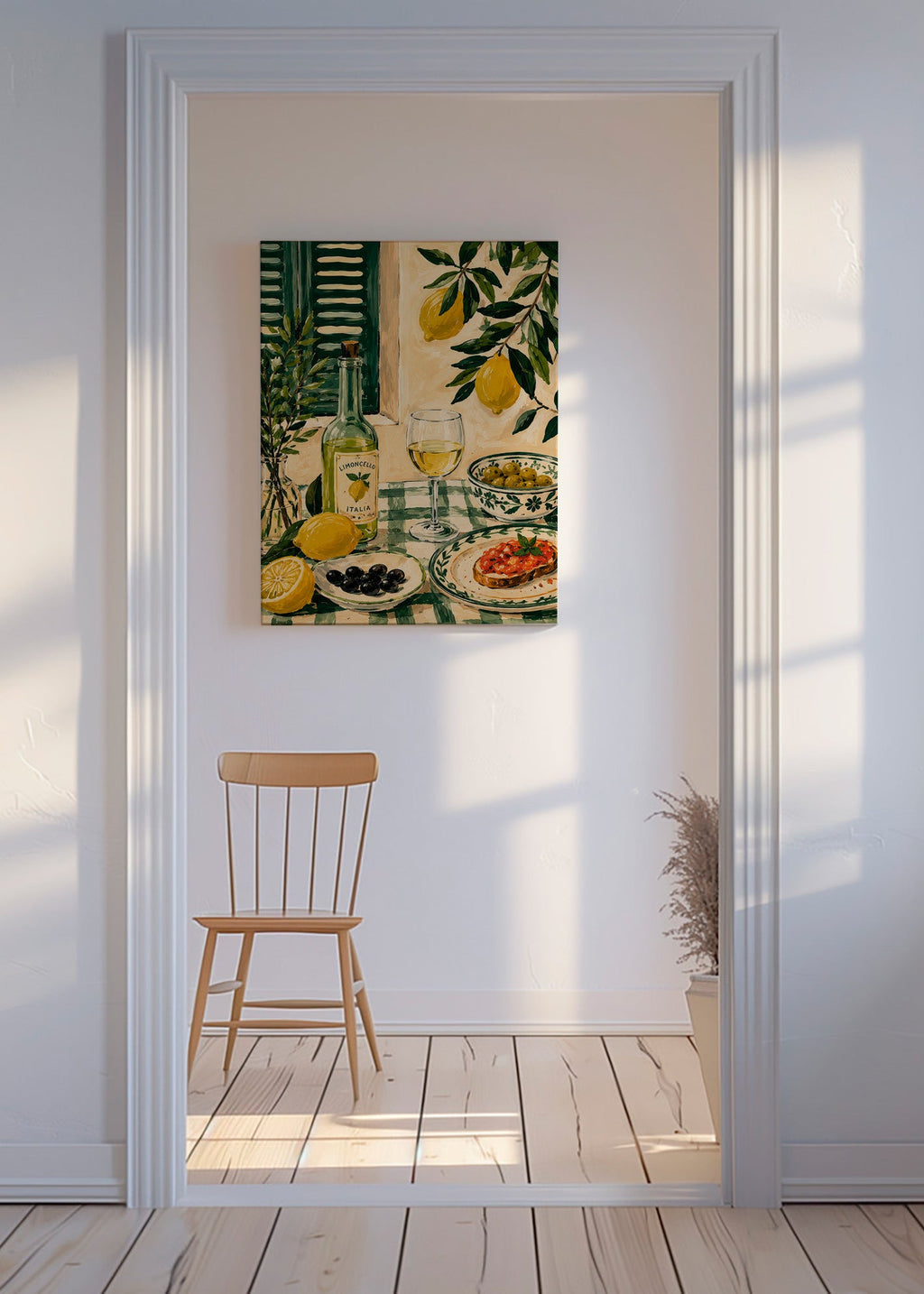 Keuken kunst: stilleven met citroen en limoncello
