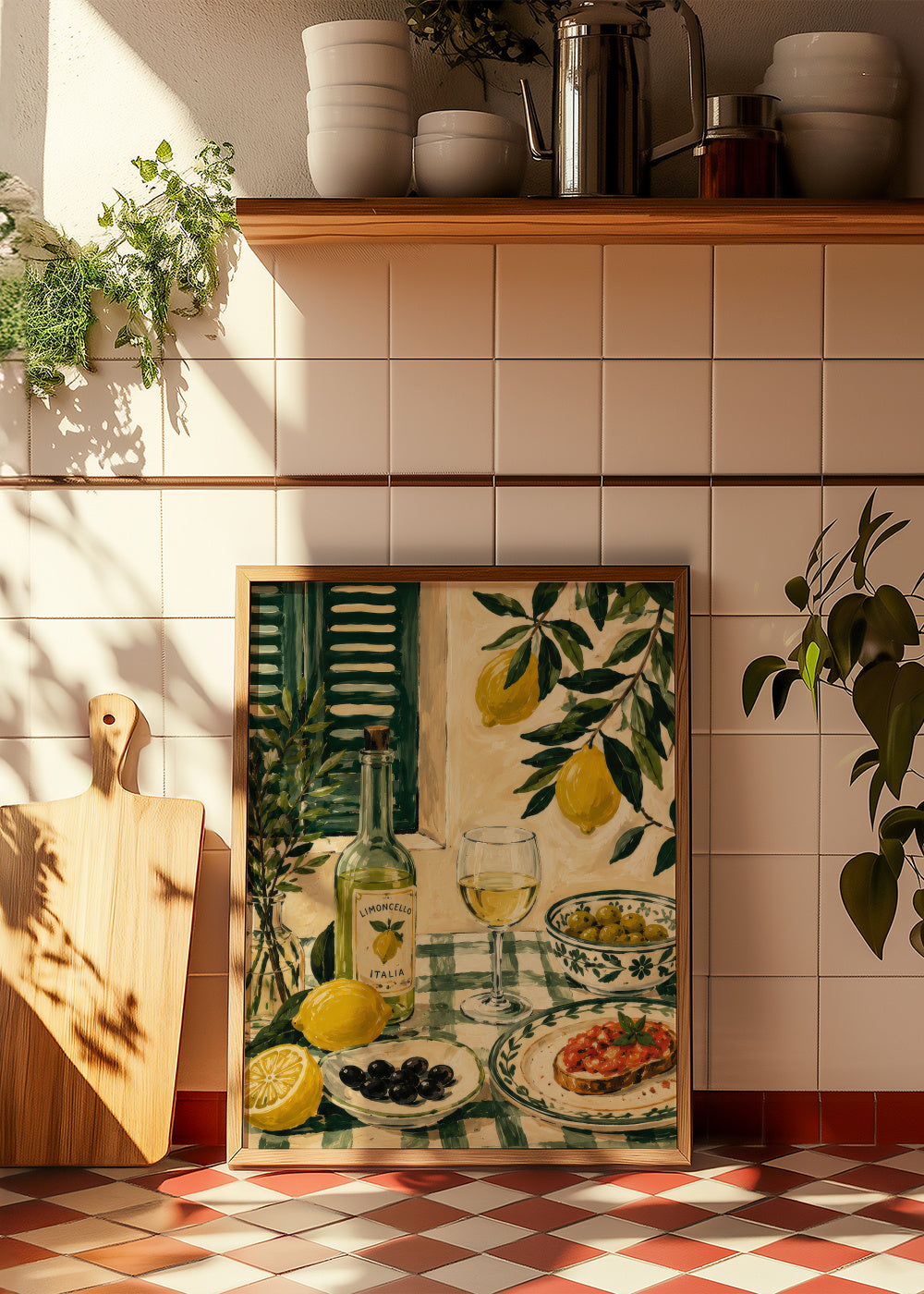 Lemon Lunch - Framed poster in an interior