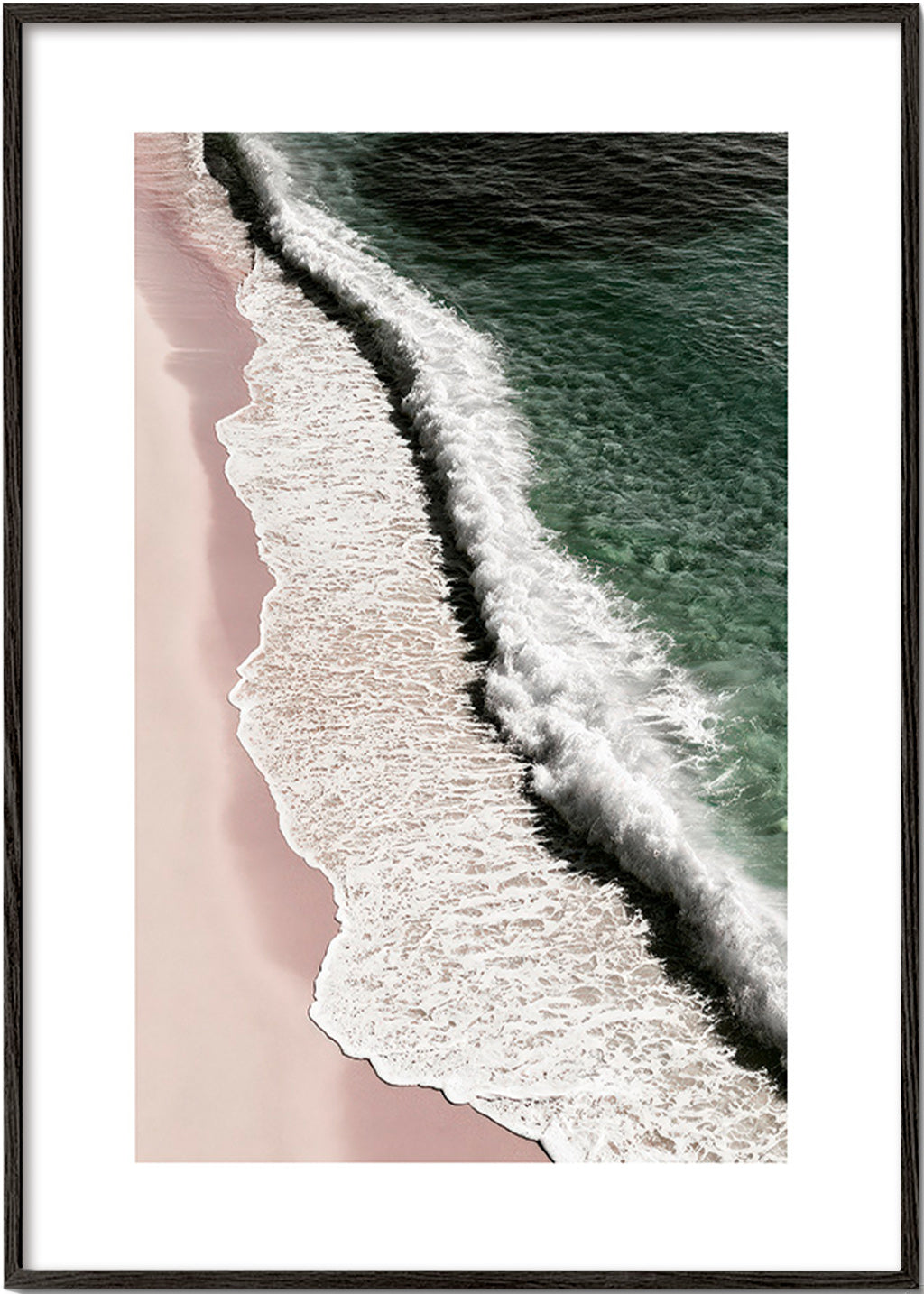 Landschap kunst: roze kust luchtfoto