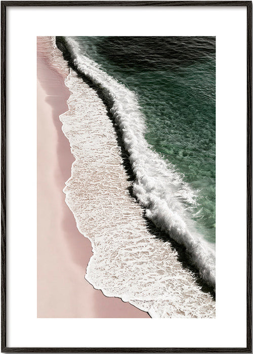 Landschap kunst: roze kust luchtfoto