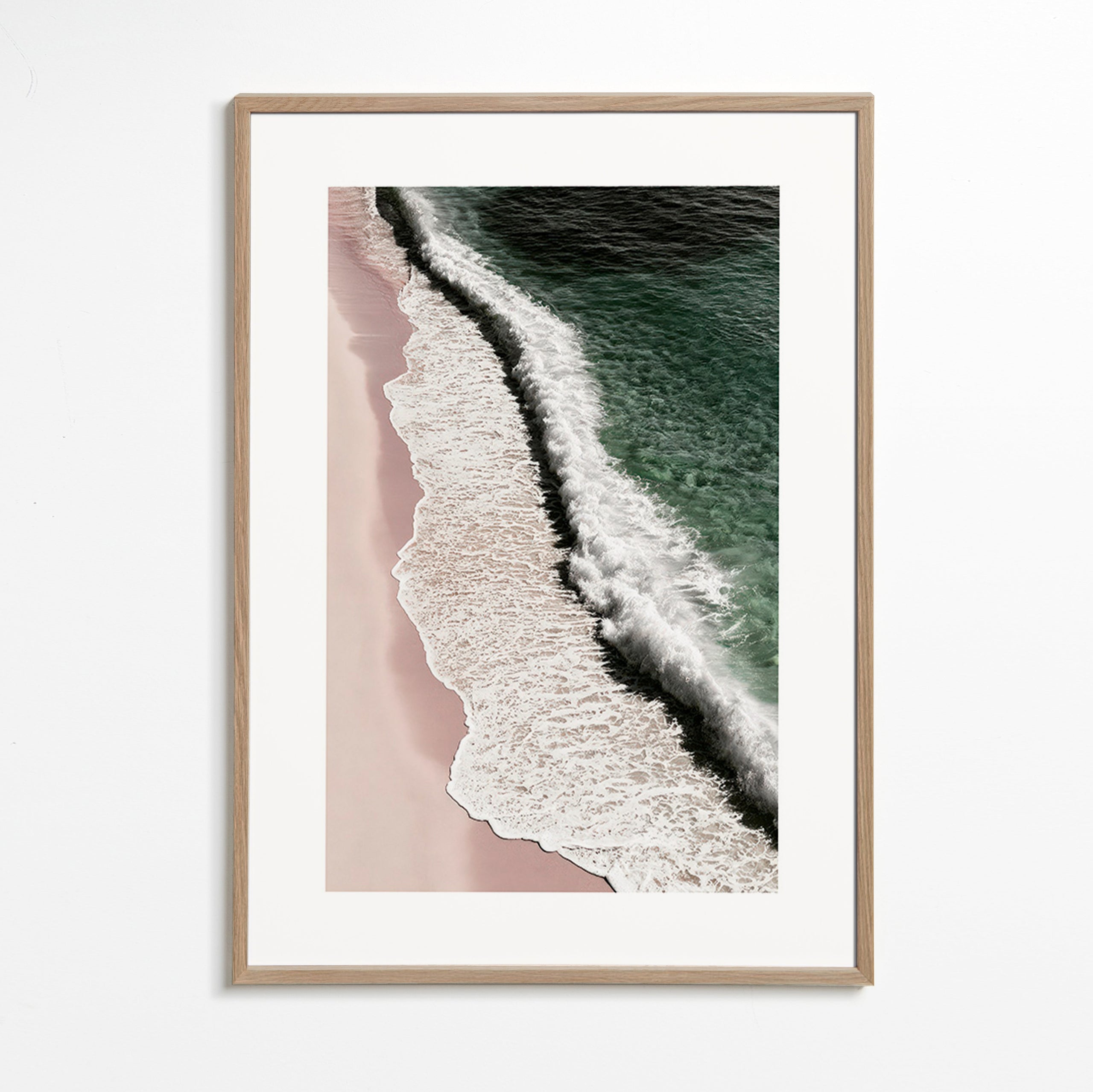 Landschap kunst: roze kust luchtfoto