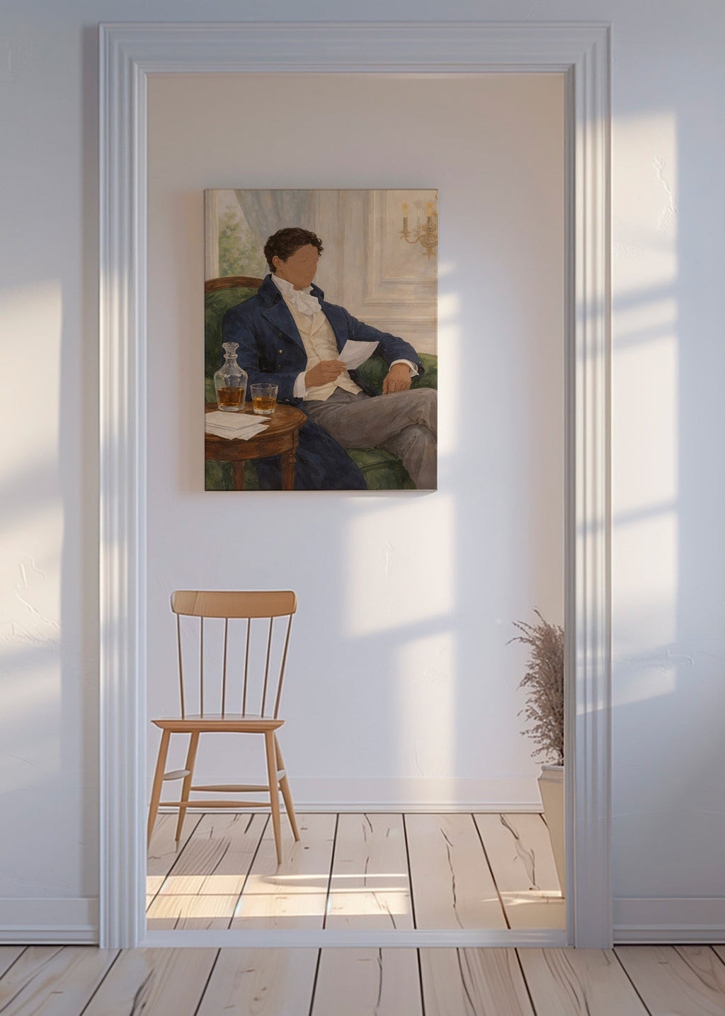 Vintage print van heer die leest