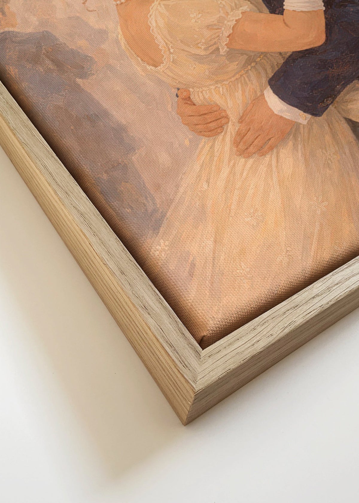 Illustratie van een romantische dans in een vintage zaal