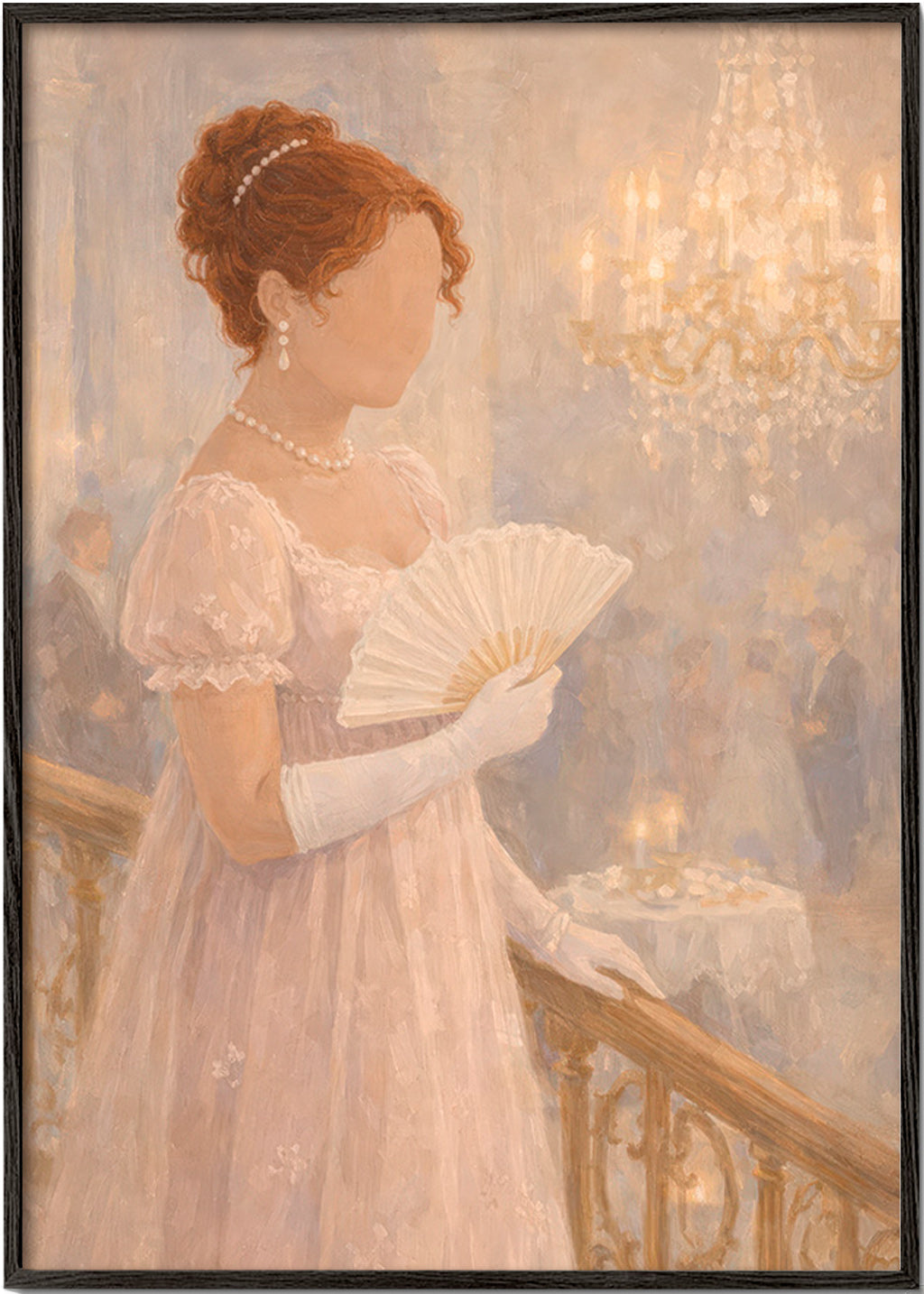 Illustratie dame in balzaal