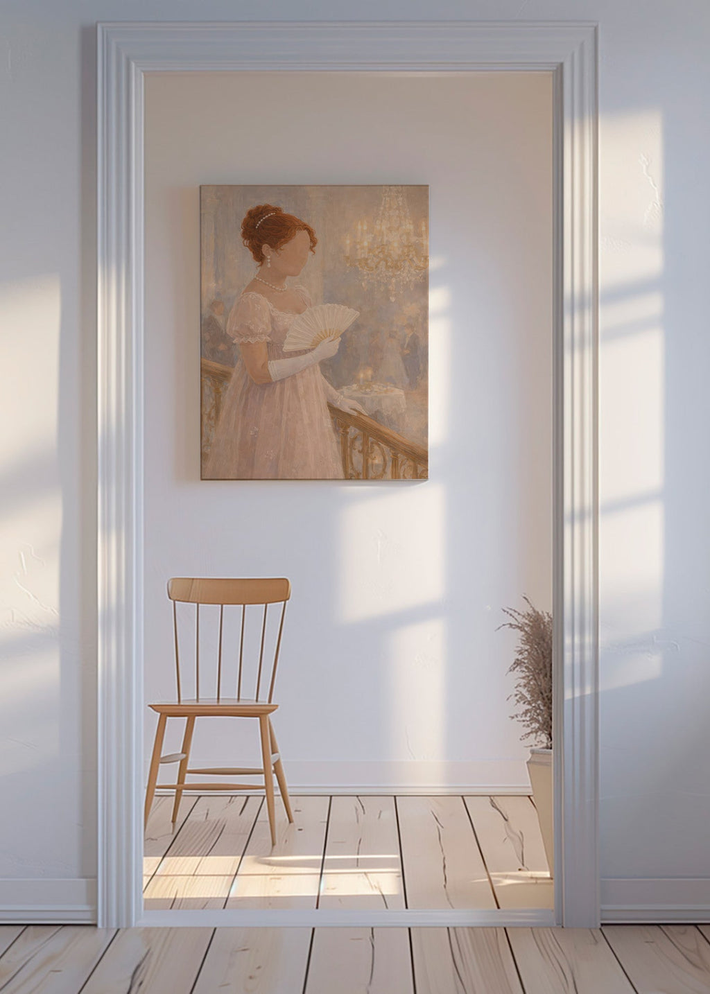 Illustratie dame in balzaal