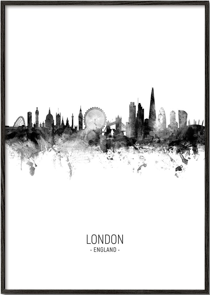 De skyline van Londen zwart en wit